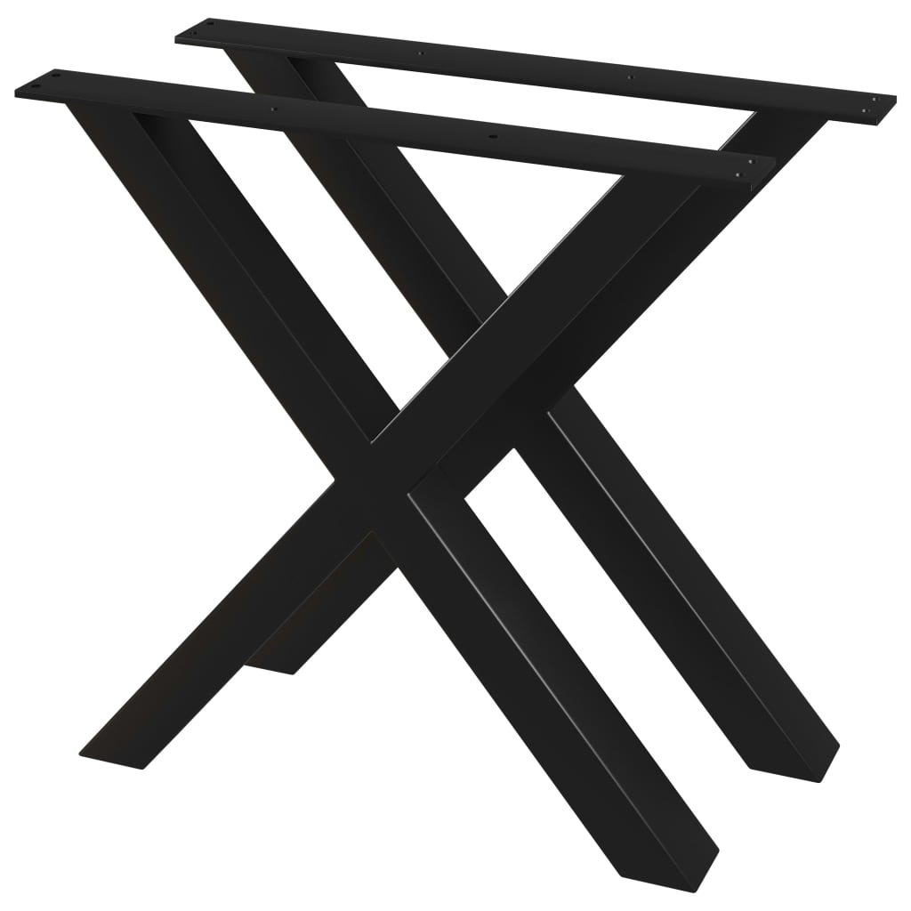 vidaXL Stolové nohy na jedálenský stôl 2 ks, rám v tvare X 80x72 cm