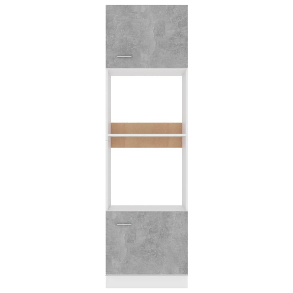 vidaXL Skrinka na mikrovlnku, betónová 60x57x207 cm, kompozitné drevo