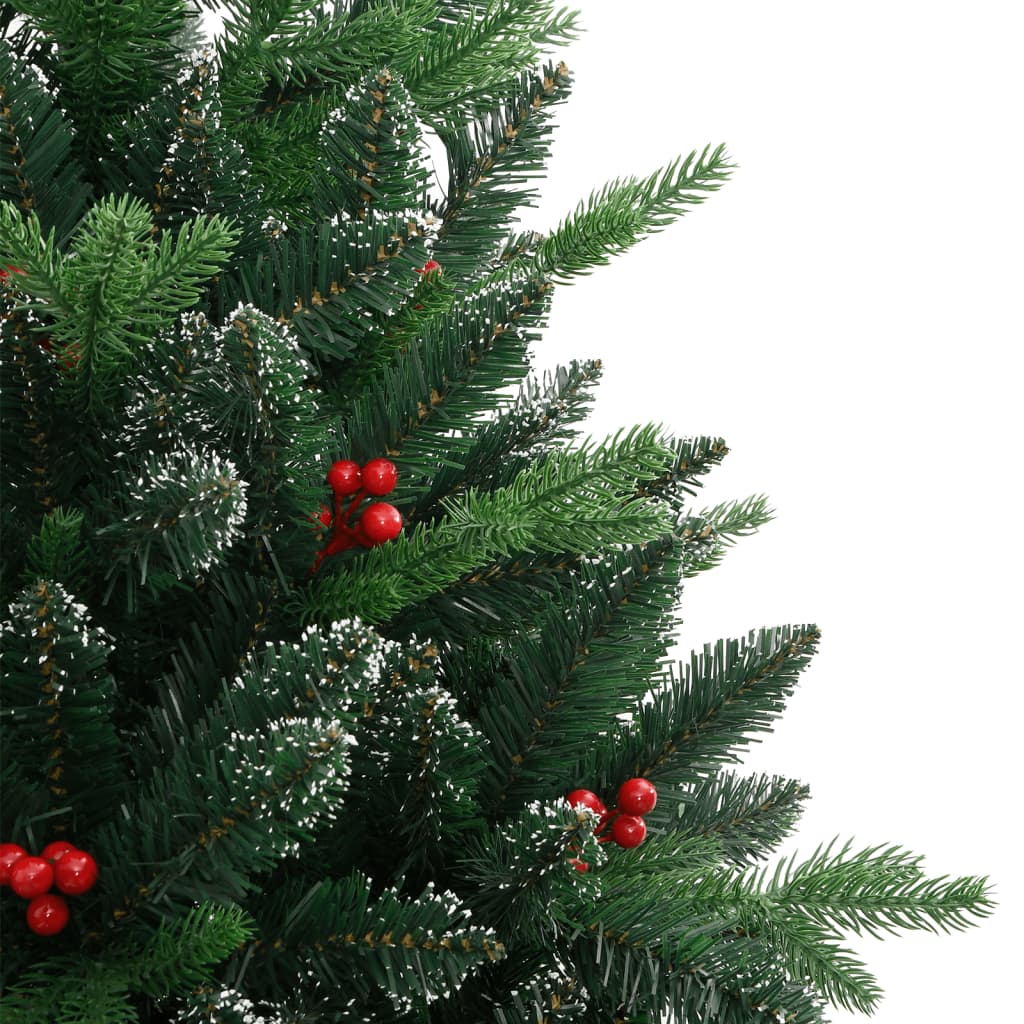 vidaXL Umelý výklopný vianočný stromček s červenými plodmi 180 cm