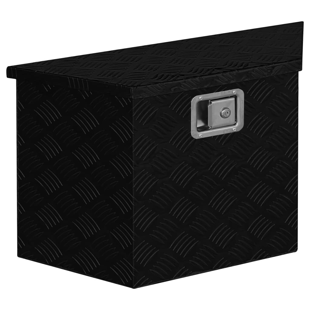 vidaXL Hliníkový box 70x24x42 cm lichobežníkový čierny