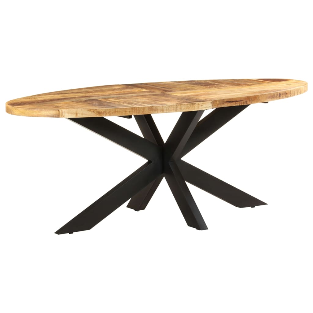 vidaXL Jedálenský stôl oválny 200x100x75 cm surové mangovníkové drevo