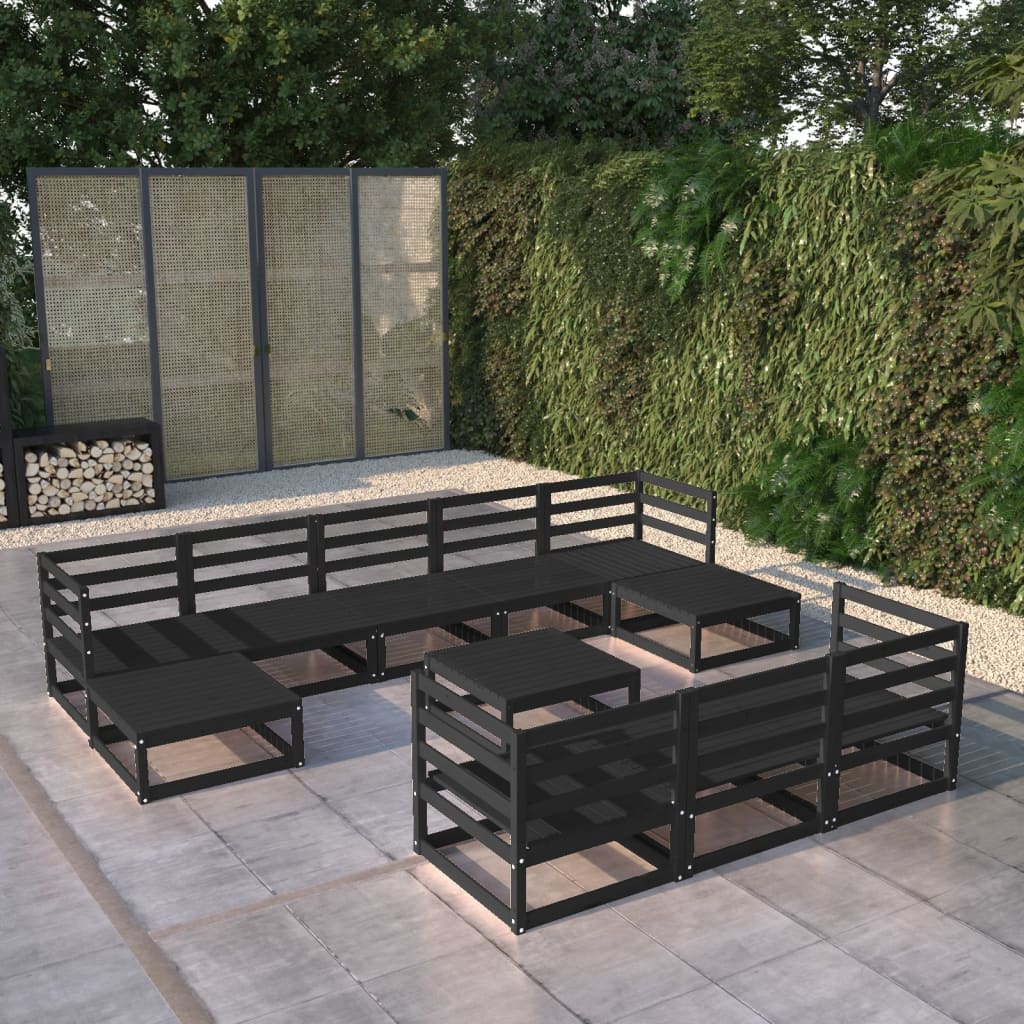 vidaXL 11-dielna záhradná sedacia súprava, borovicový masív