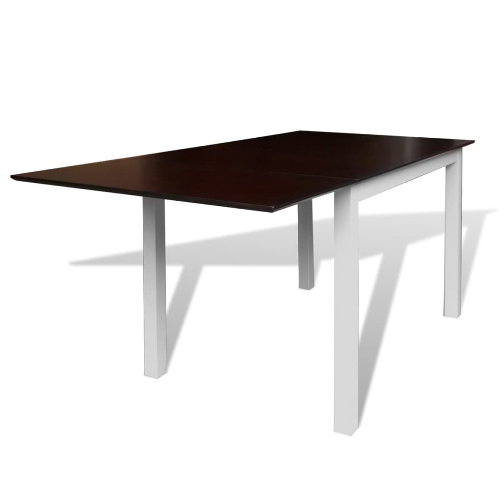 vidaXL Rozťahovací jedálenský stôl, kaučukový, hnedo-biely, 150 cm
