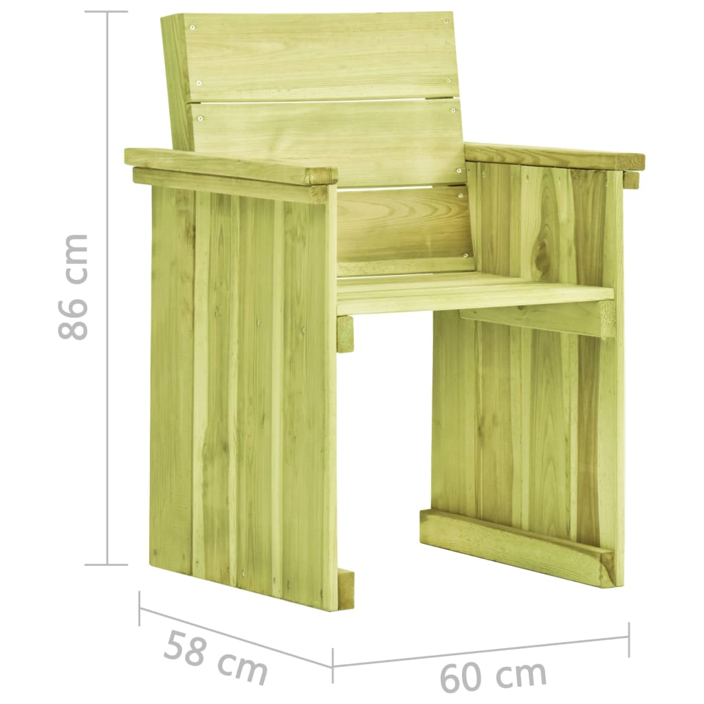 vidaXL Záhradná stolička impregnovaná borovica