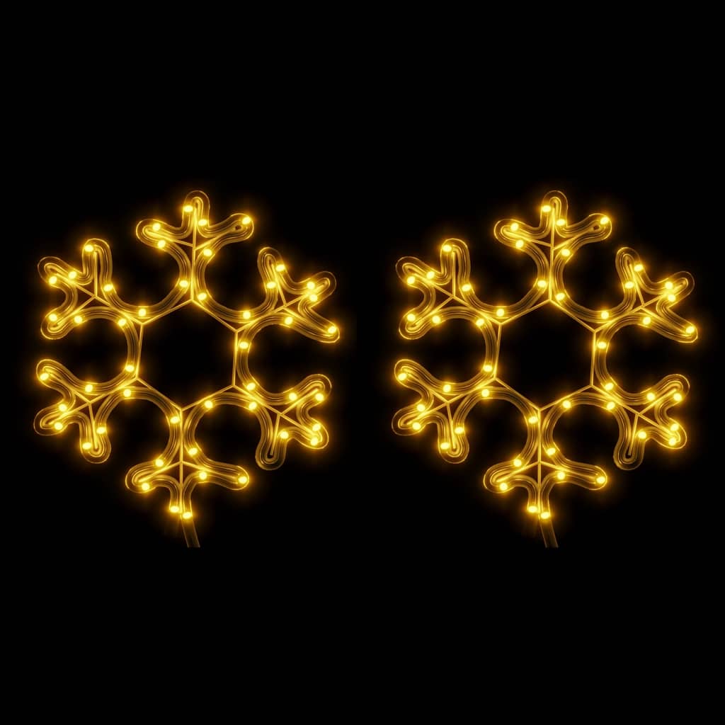 vidaXL Silueta vianočnej vločky s LED 2 ks teplé biele 27x27 cm
