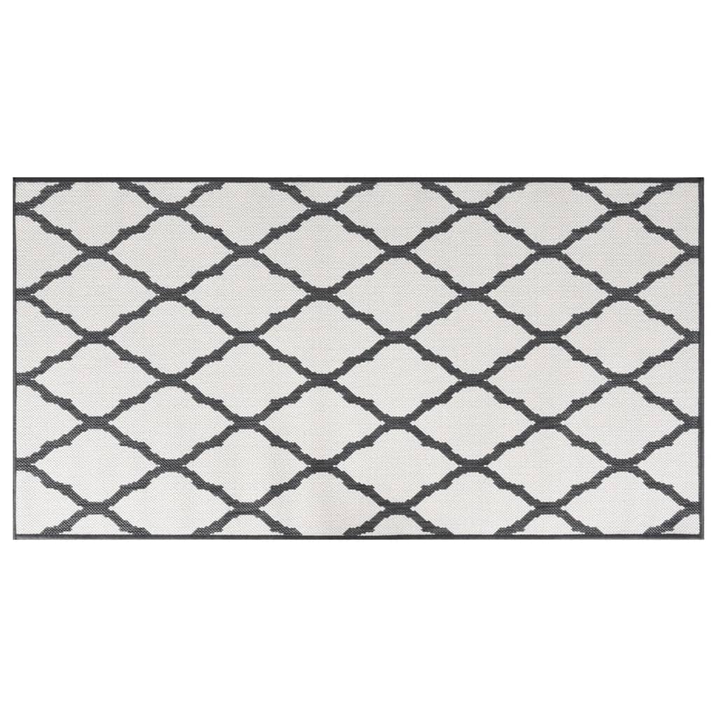 vidaXL Vonkajší koberec, sivo biely 80x150 cm, obojstranný dizajn