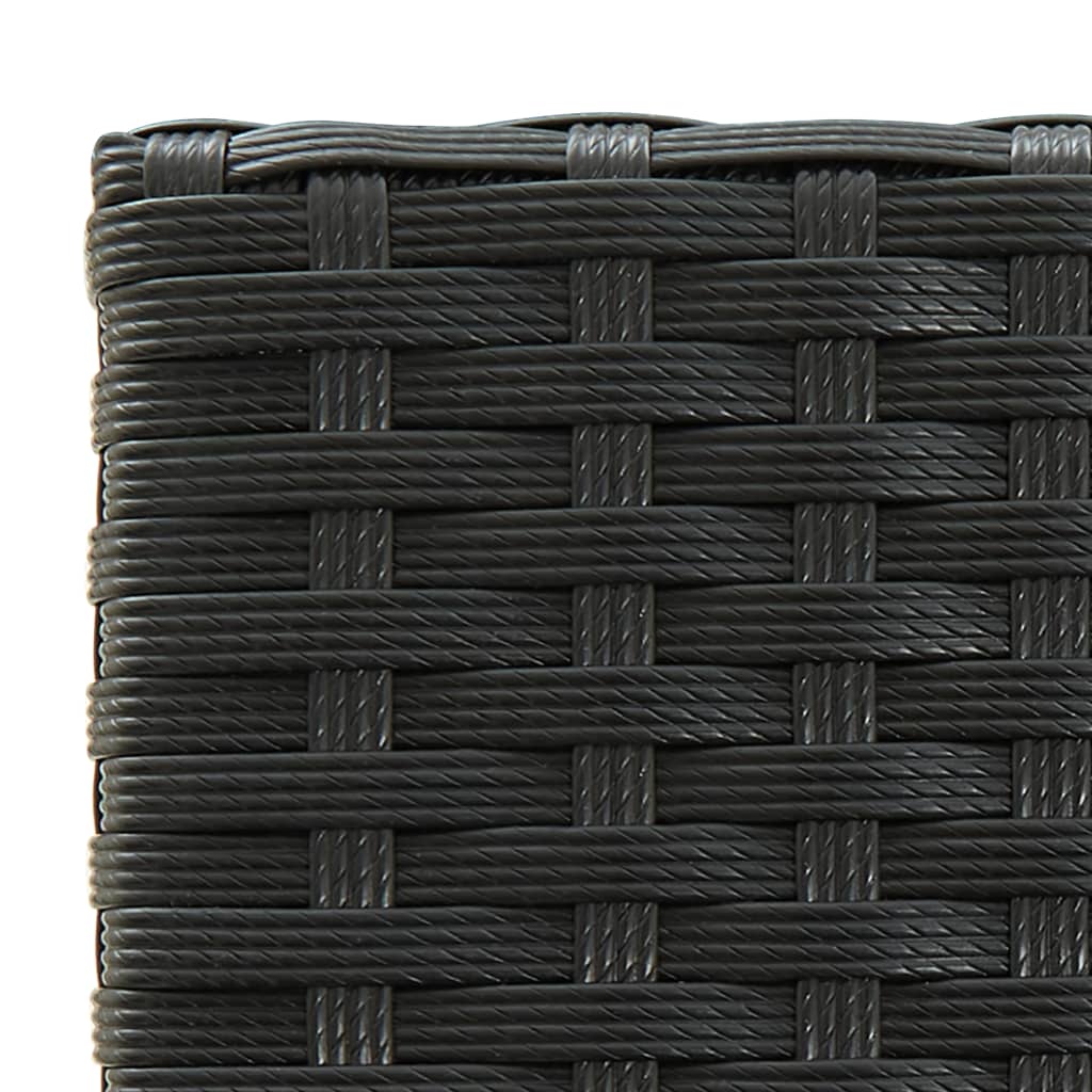 vidaXL 7-dielna vonkajšia barová súprava s opierkami rúk polyratanová čierna