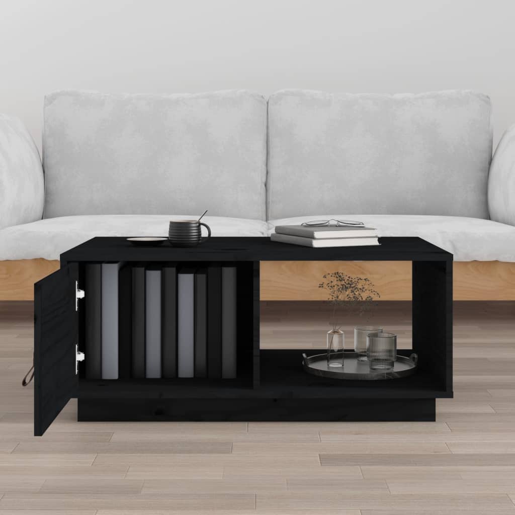 vidaXL Konferenčný stolík čierny 80x50x35,5 cm borovicový masív