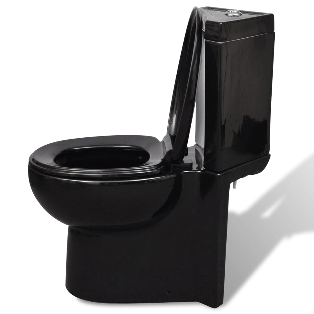 Čierna keramická rohová toaleta WC