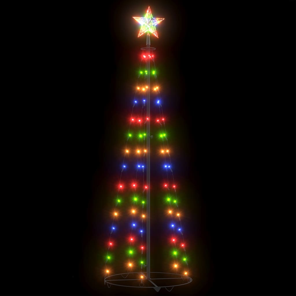 vidaXL Vianočný stromček, kužeľ 84 LED, farebné svetlo 50x150 cm