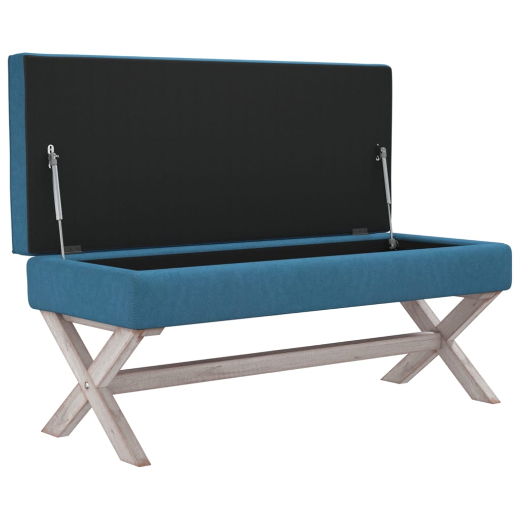 vidaXL Úložná taburetka modrá 110x45x49 cm zamat