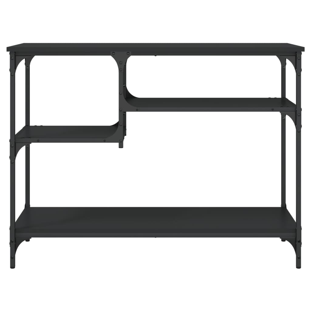 vidaXL Konzolový stolík s policami čierny 100x35x75 cm