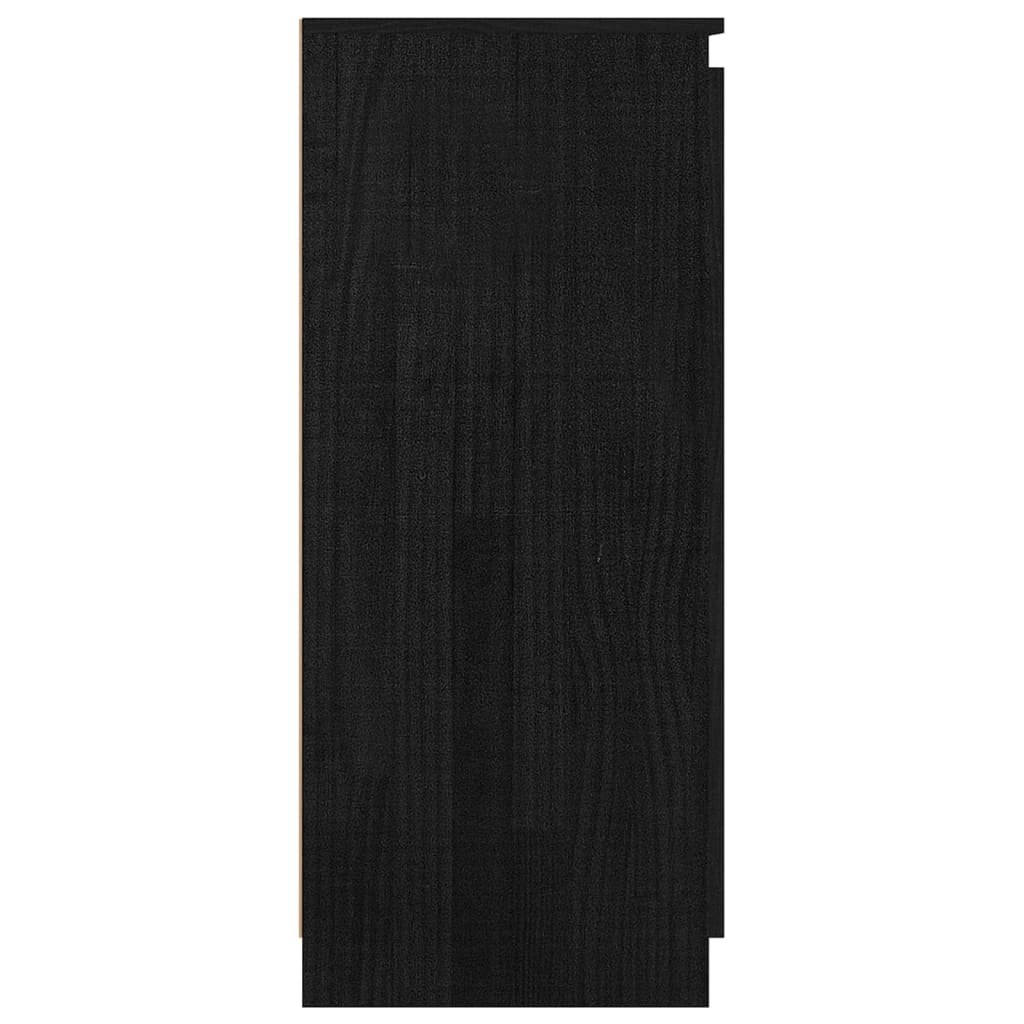 vidaXL Bočná skrinka čierna 60x36x84 cm borovicový masív