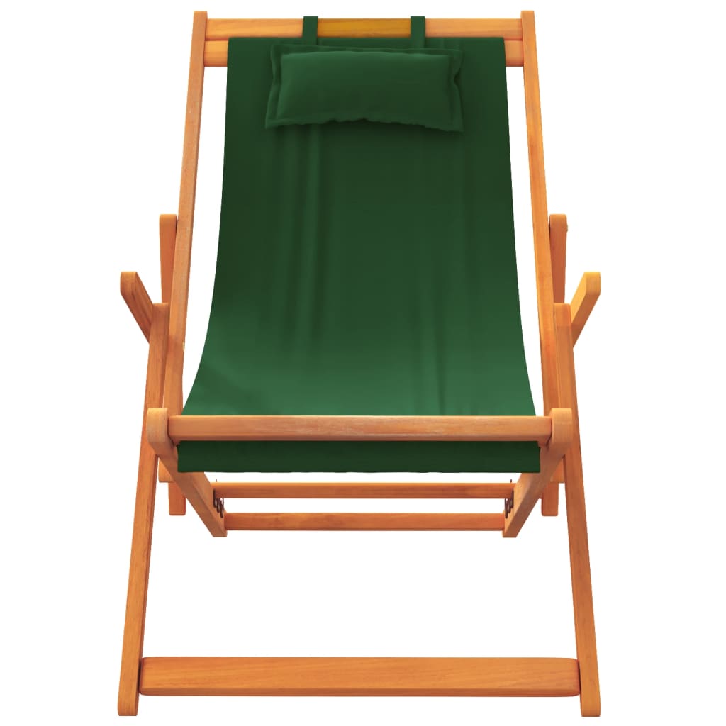 vidaXL Skladacie plážové stoličky 2 ks zelené látka
