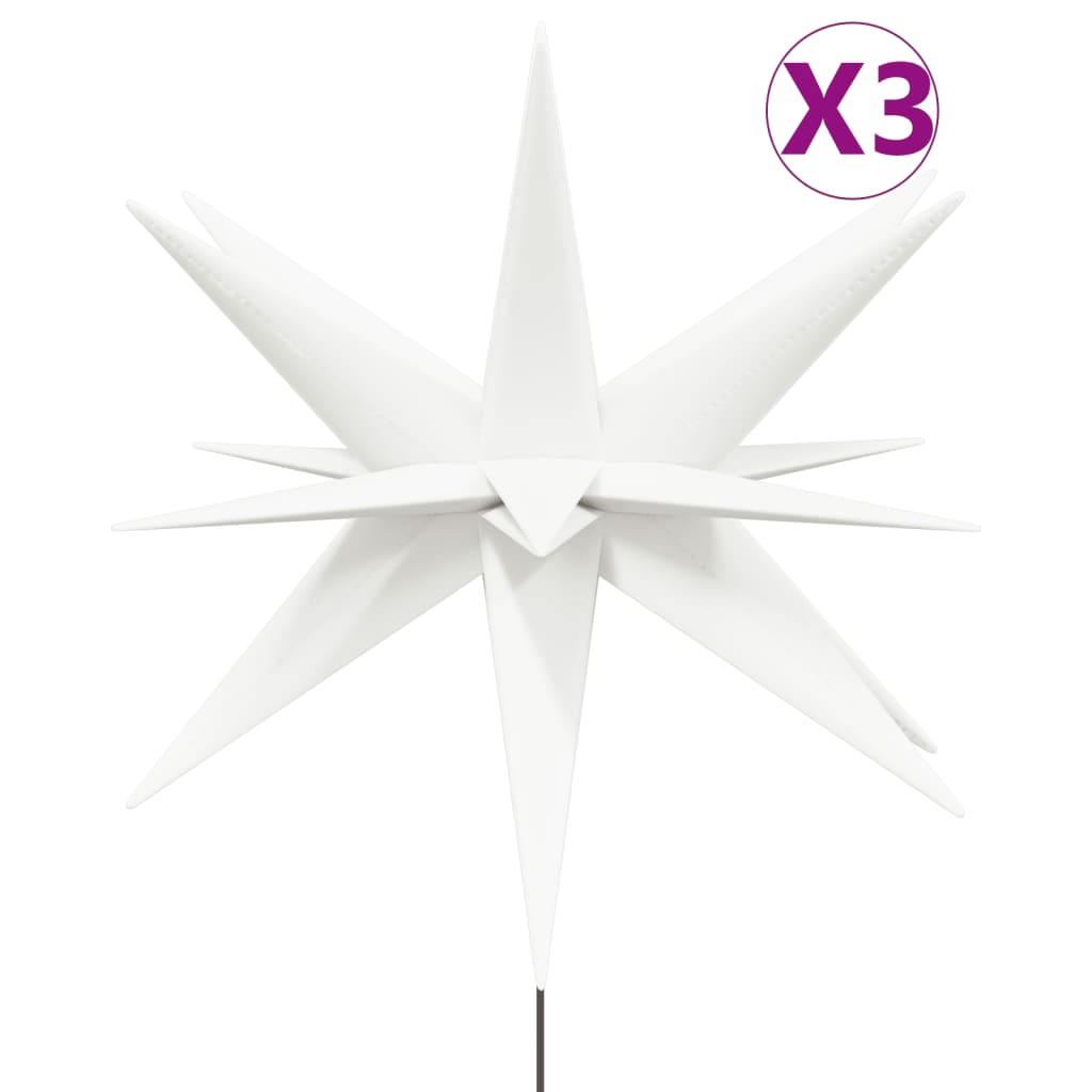 vidaXL Vianočné svetlá s hrotmi 3 ks LED skladacie biele 35 cm