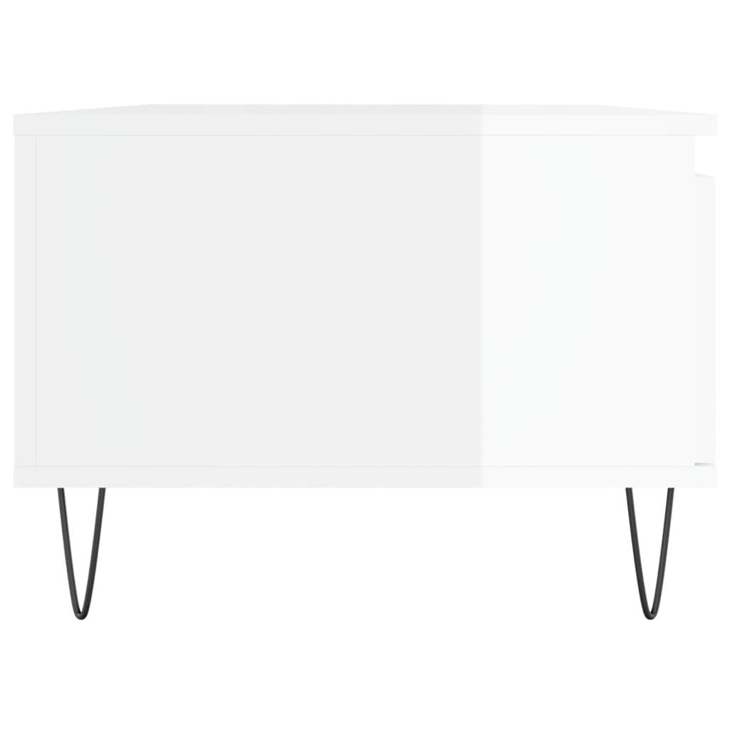 vidaXL Konferenčný stolík lesklý biely 90x50x36,5 cm spracované drevo
