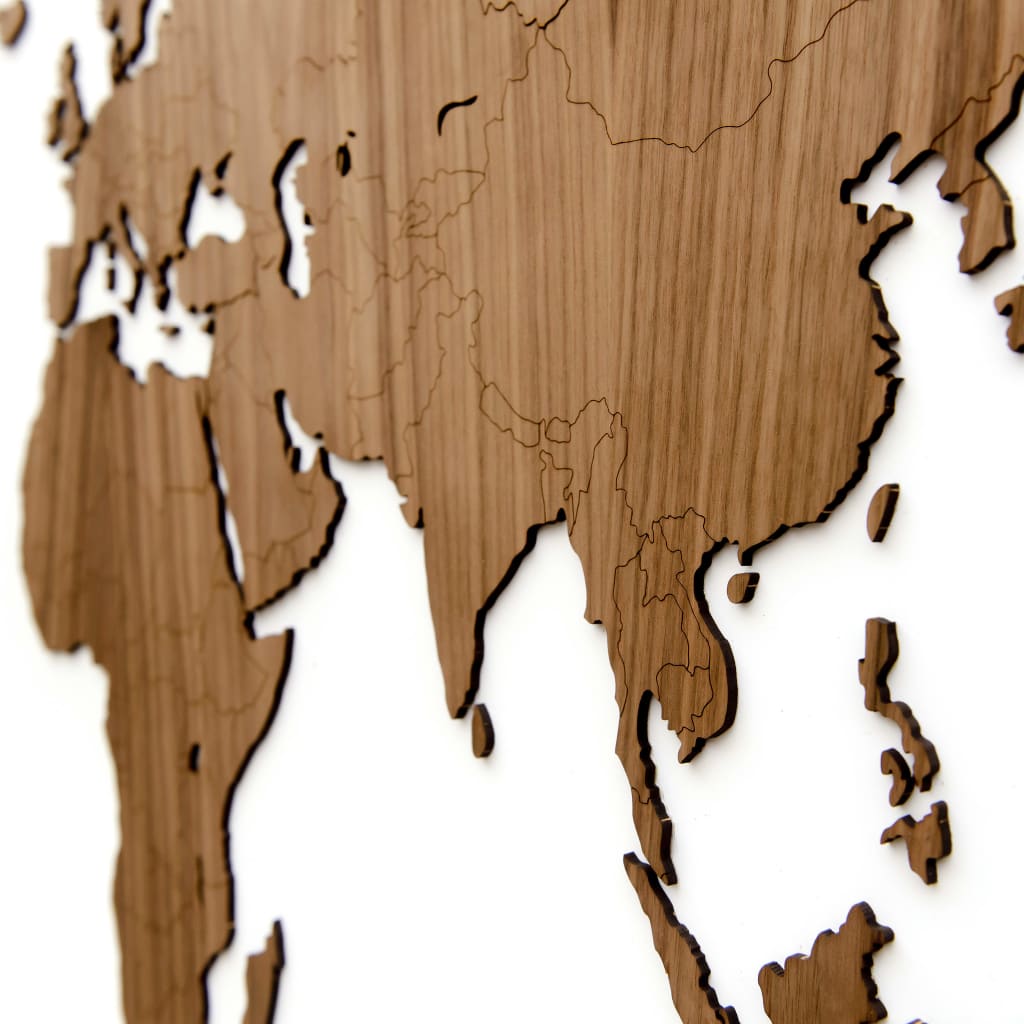 MiMi Innovations Nástenná mapa sveta Exclusive,orechové drevo 130x78cm