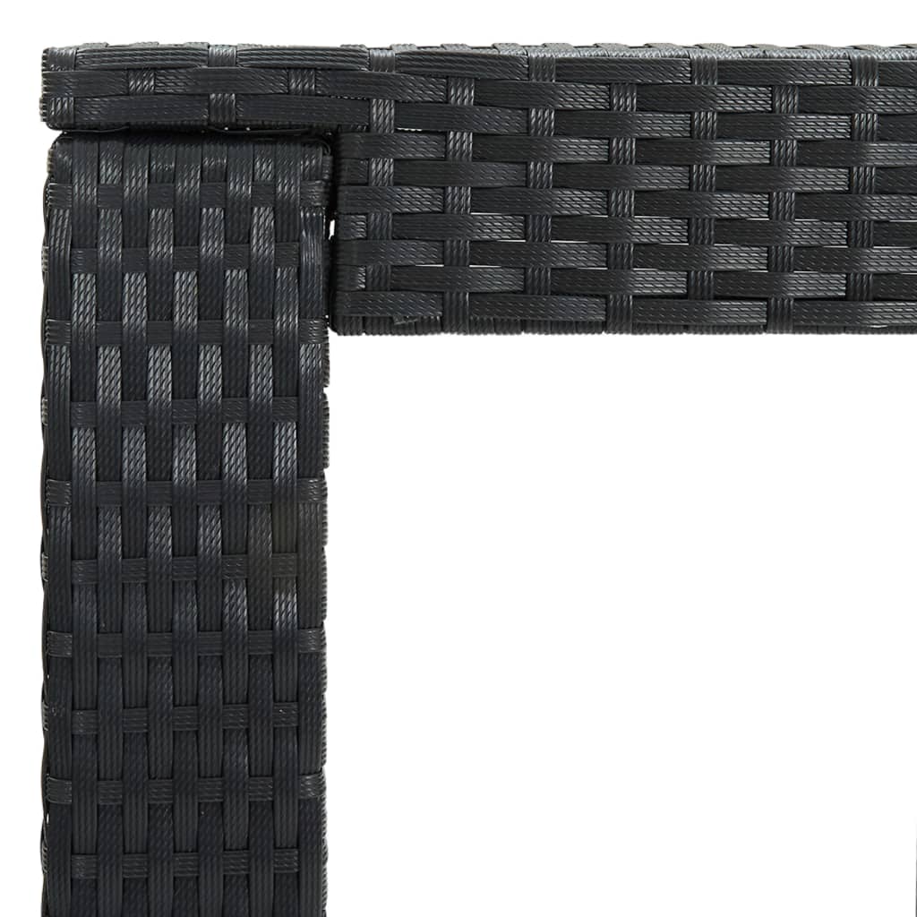 vidaXL Záhradný barový stolík čierny 60,5x60,5x110,5 cm polyratanový