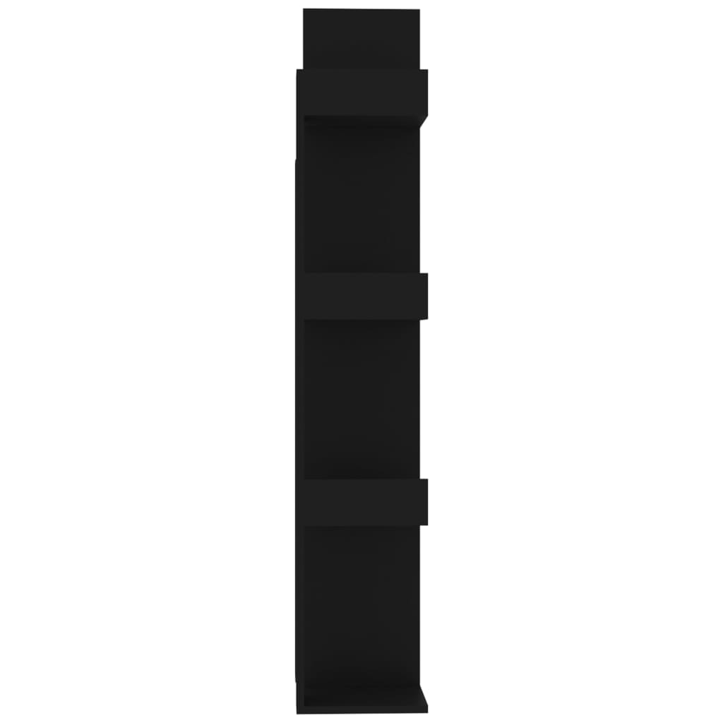 vidaXL Knižnica čierna 48x25,5x140 cm drevotrieska