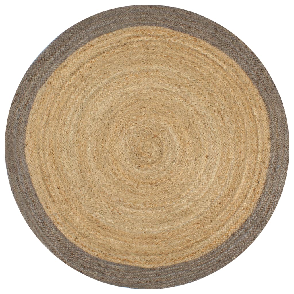 vidaXL Ručne vyrobený jutový koberec so sivými okrajmi 90 cm