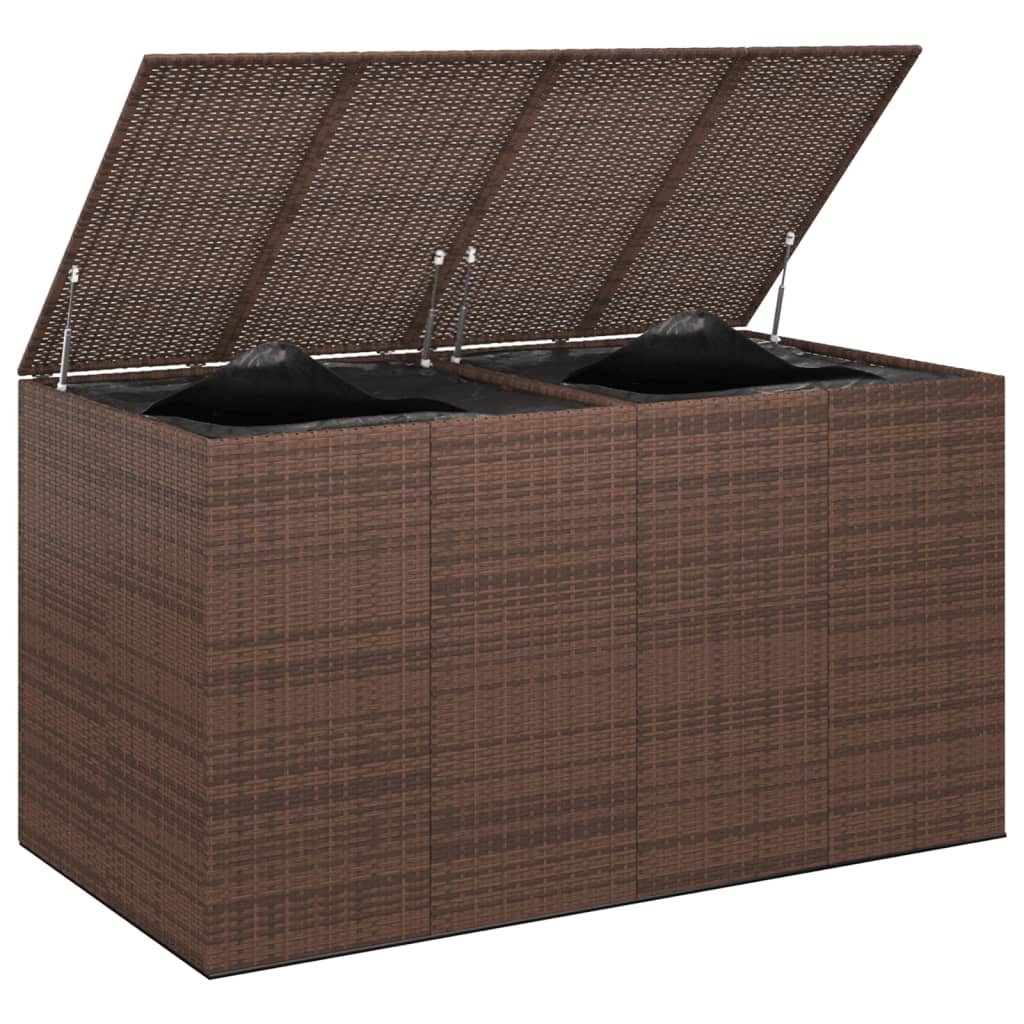 vidaXL Záhradný box na vankúše z polyratanu 194x100x103 cm hnedý
