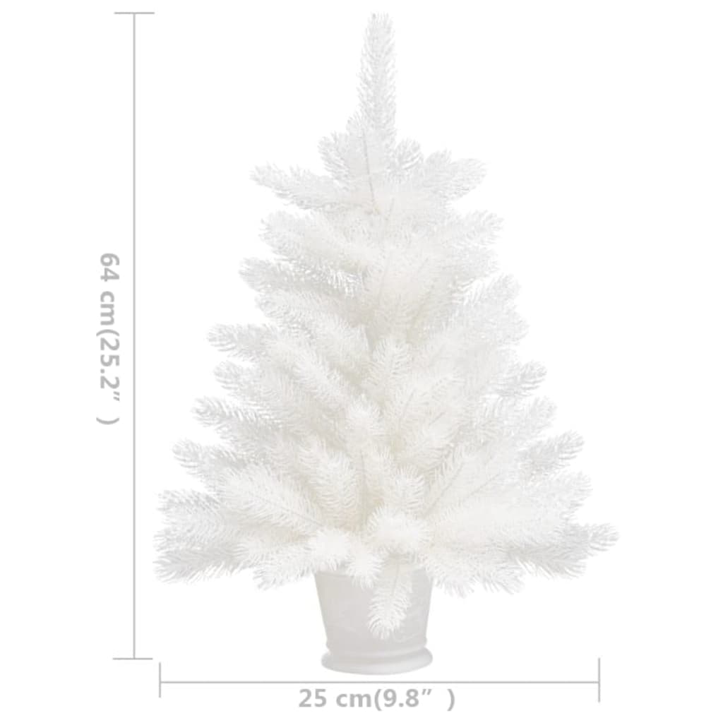vidaXL Umelý vianočný stromček s LED biely 65 cm