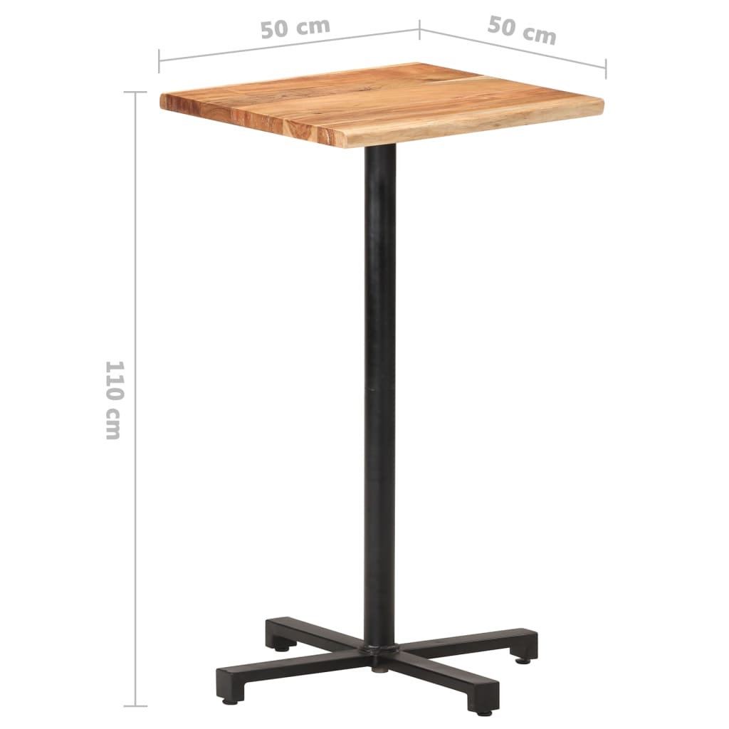 vidaXL Barový stolík s nepravidelnými hranami 50x50x110 cm akáciový masív