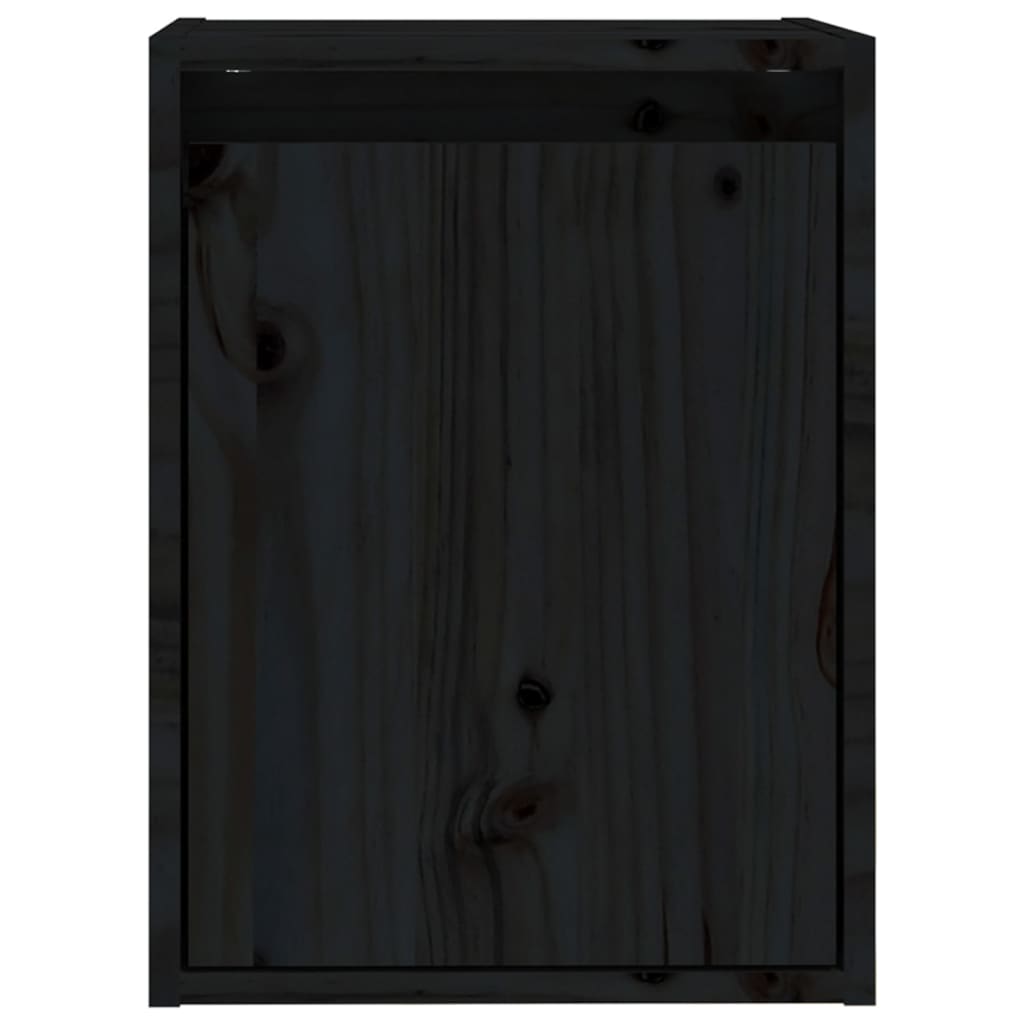 vidaXL Nástenné skrinky 2 ks čierne 30x30x40 cm masívna borovica