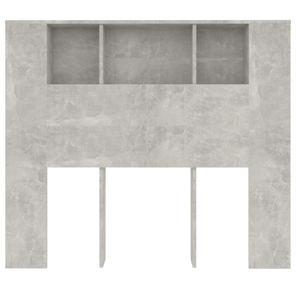 vidaXL Čelo postele so skrinkou betónovo sivé 120x18,5x102,5 cm