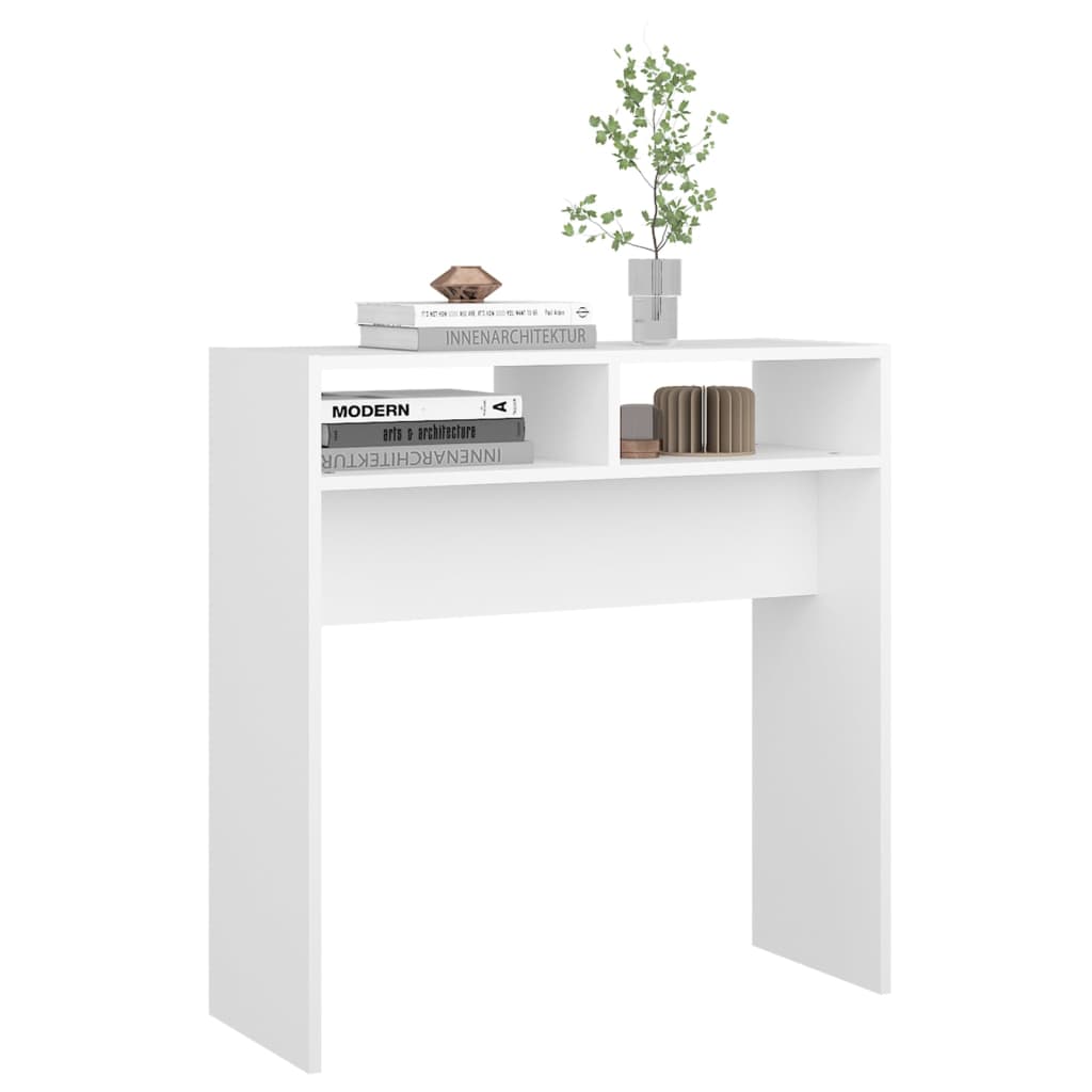 vidaXL Konzolový stolík biely 78x30x80 cm drevotrieska