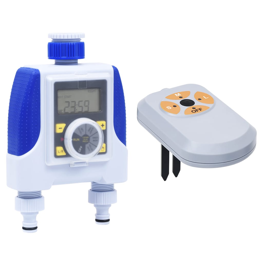 vidaXL Elektronický časovač zavlažovania s dvoma výstupmi a senzorom vlhkosti
