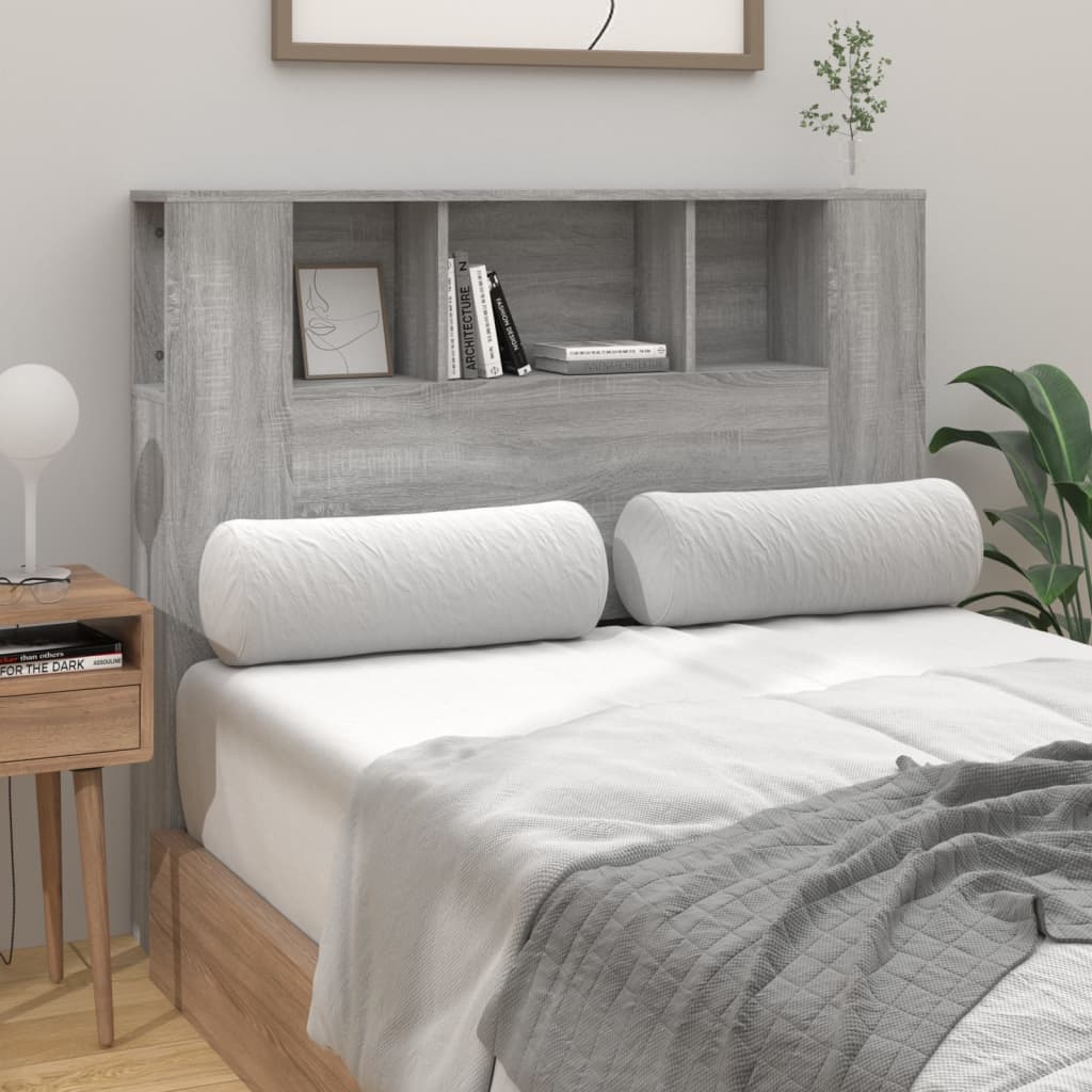 vidaXL Čelo postele so skrinkou sivý dub sonoma 120x18,5x102,5 cm