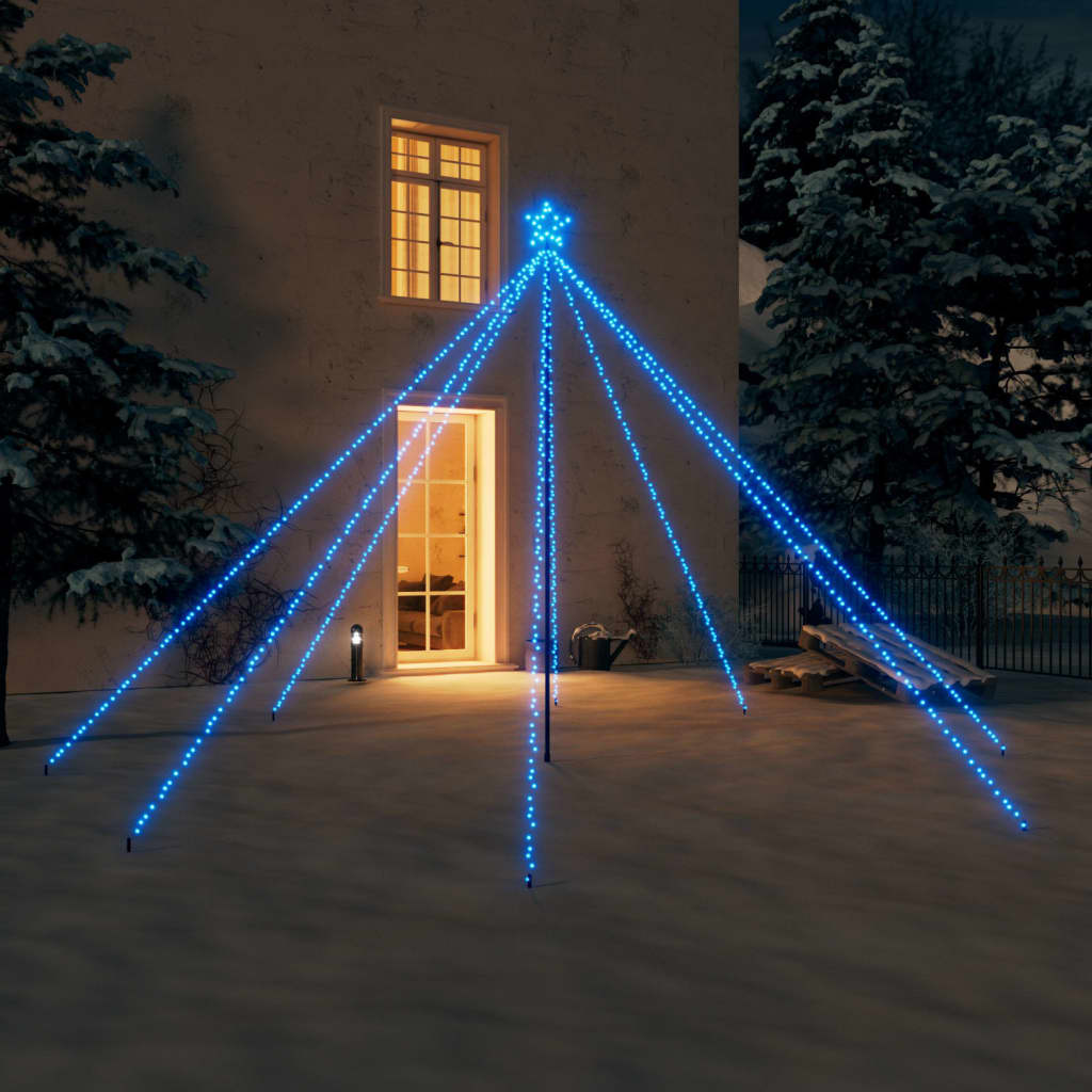 vidaXL Svetlá na vianočný stromček interiér exteriér 576LED modré 3,6m