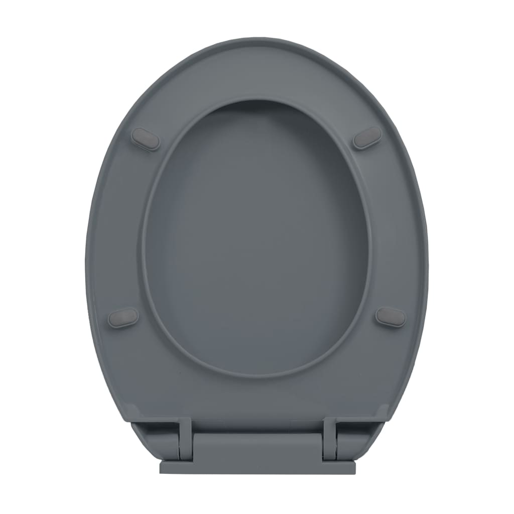 vidaXL WC sedadlo, pomalé sklápanie, sivé, oválne