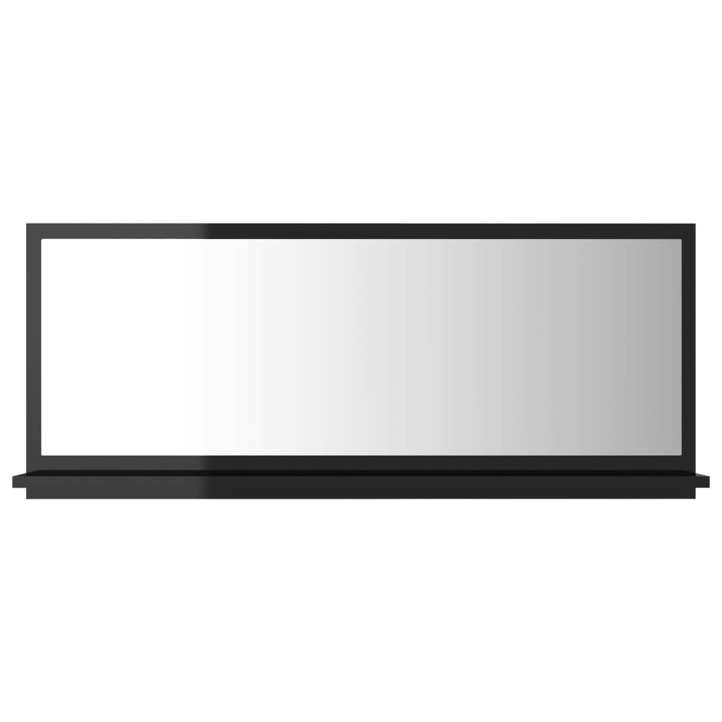 vidaXL Kúpeľňové zrkadlo, lesklé čierne 90x10,5x37cm, kompozitné drevo