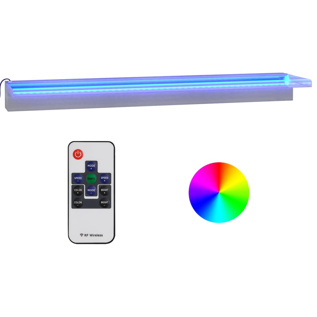 vidaXL Vodopádový prepad s RGB LED diódami nehrdzavejúca oceľ 90 cm
