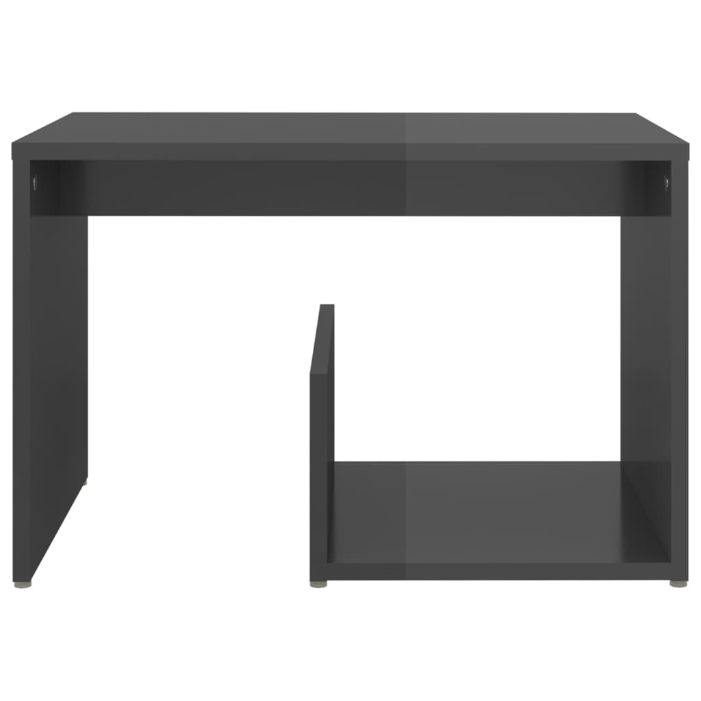 vidaXL Príručný stolík, lesklý sivý 59x36x38 cm, kompozitné drevo