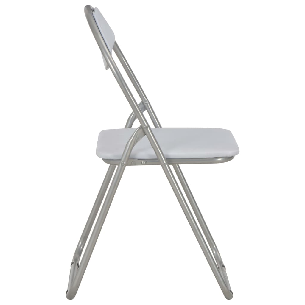 vidaXL Skladacie jedálenské stoličky 2 ks biele umelá koža