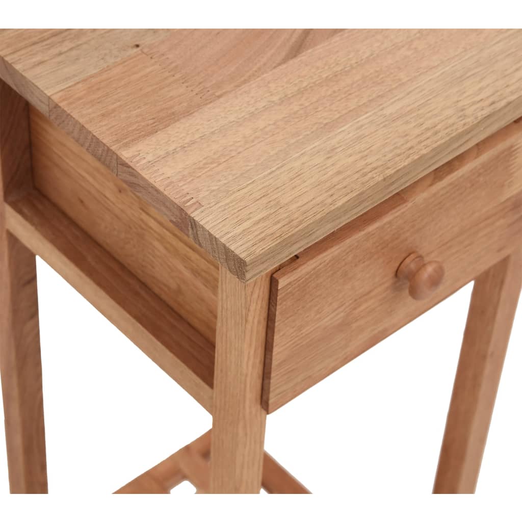 vidaXL Príručný stolík so zásuvkou 25x25x60cm masívne orechové drevo