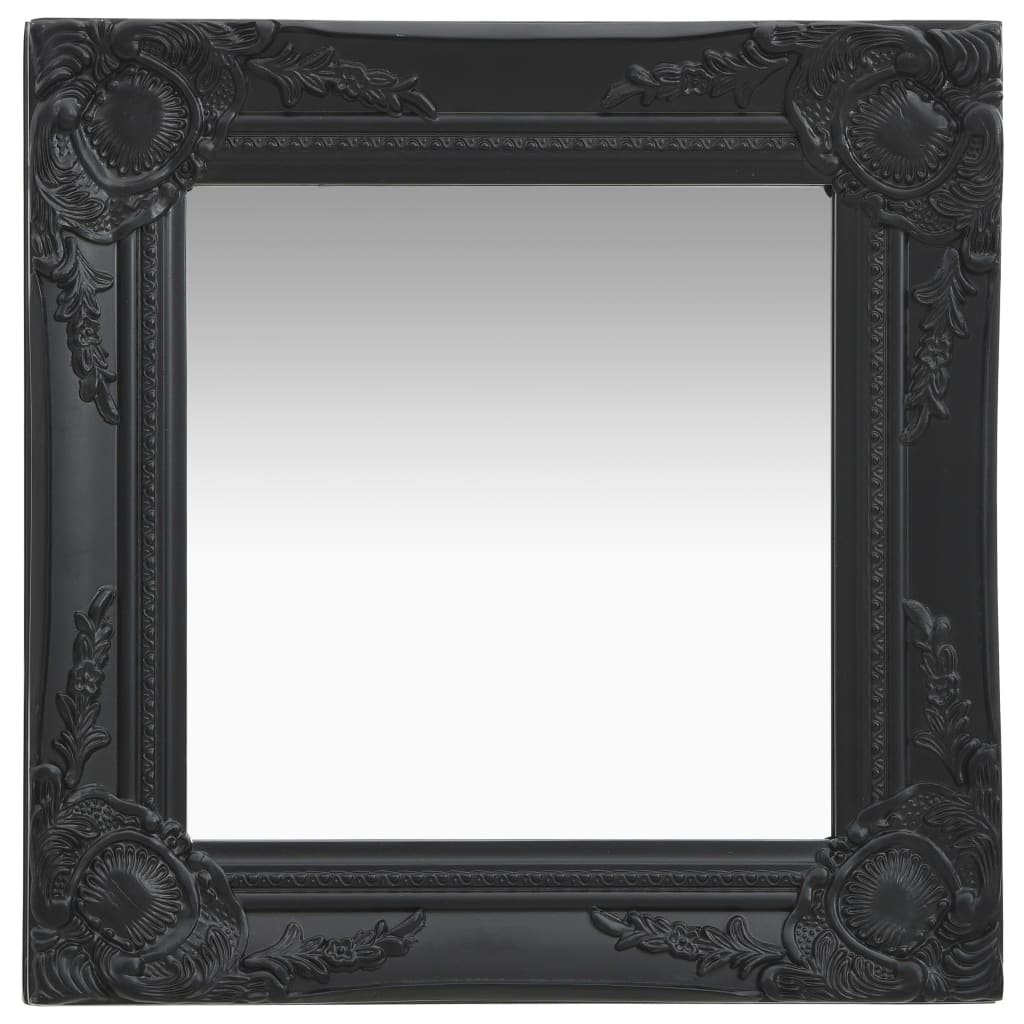 vidaXL Nástenné zrkadlo v barokovom štýle 40x40 cm čierne