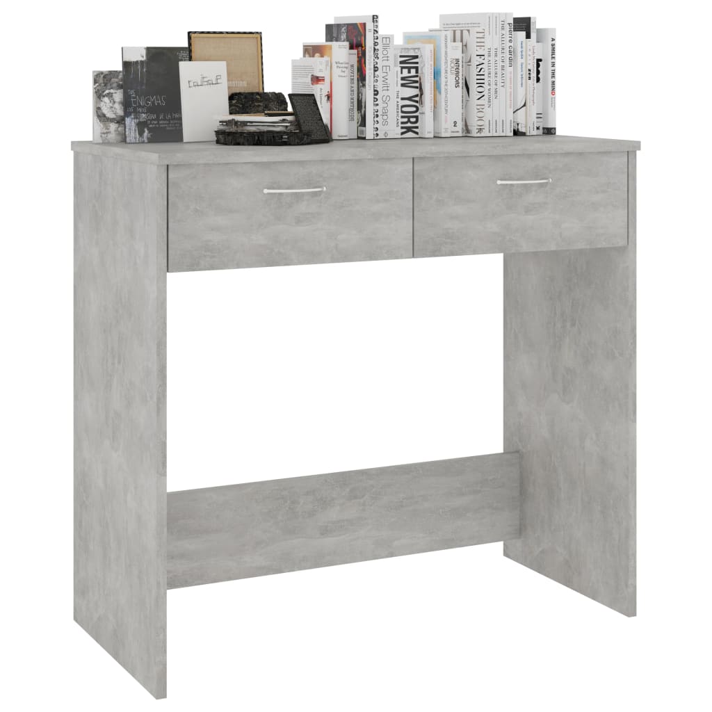 vidaXL Písací stôl, betónovo sivý 80x40x75 cm, drevotrieska