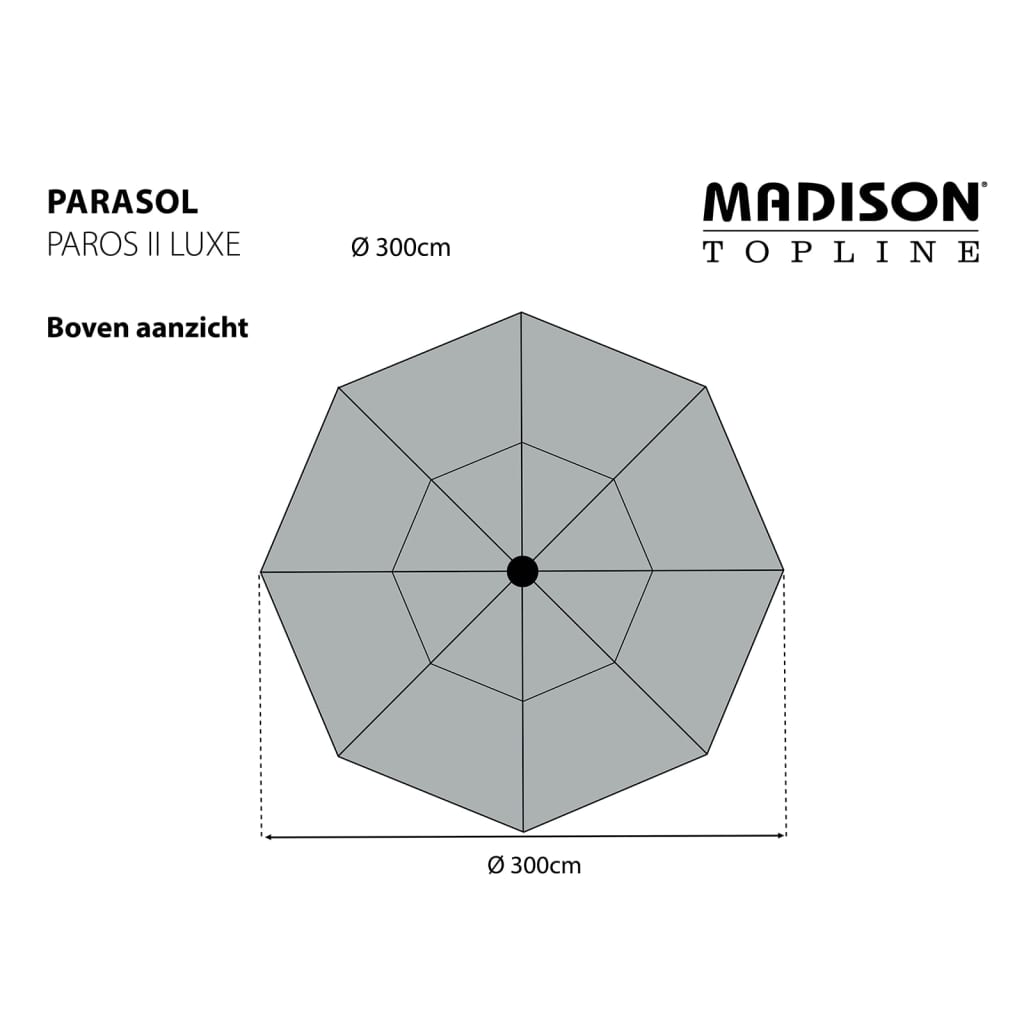 Madison Slnečník Paros II Luxe, 300 cm, sivohnedý