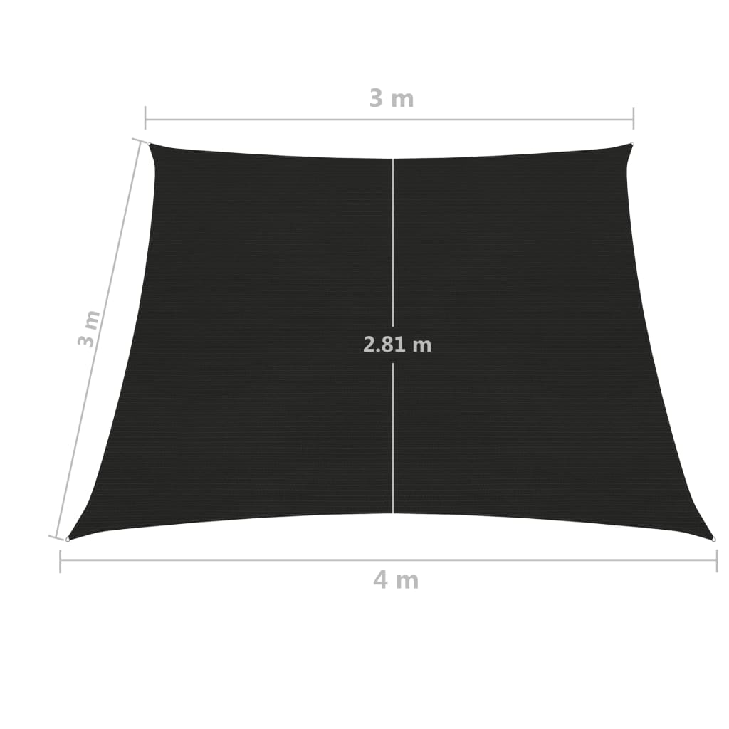 vidaXL Tieniaca plachta 160 g/m² čierna 3/4x3 m HDPE