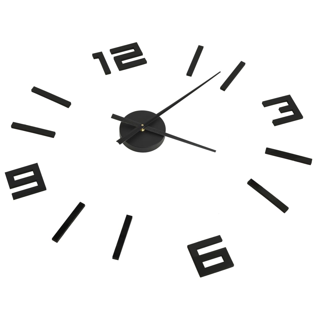 vidaXL 3D nástenné hodiny s moderným dizajnom čierne 100 cm XXL