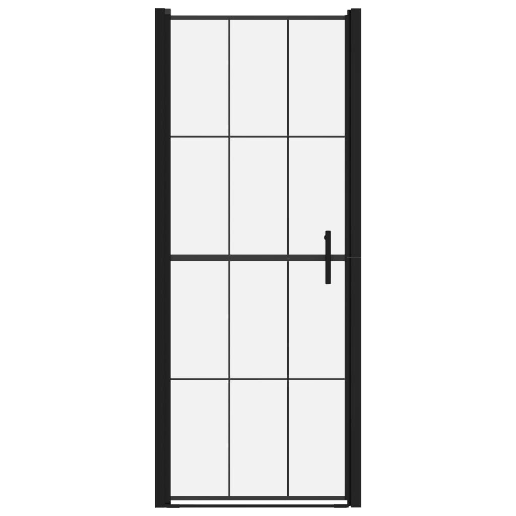 vidaXL Sprchové dvere čierne 91x195 cm tvrdené sklo