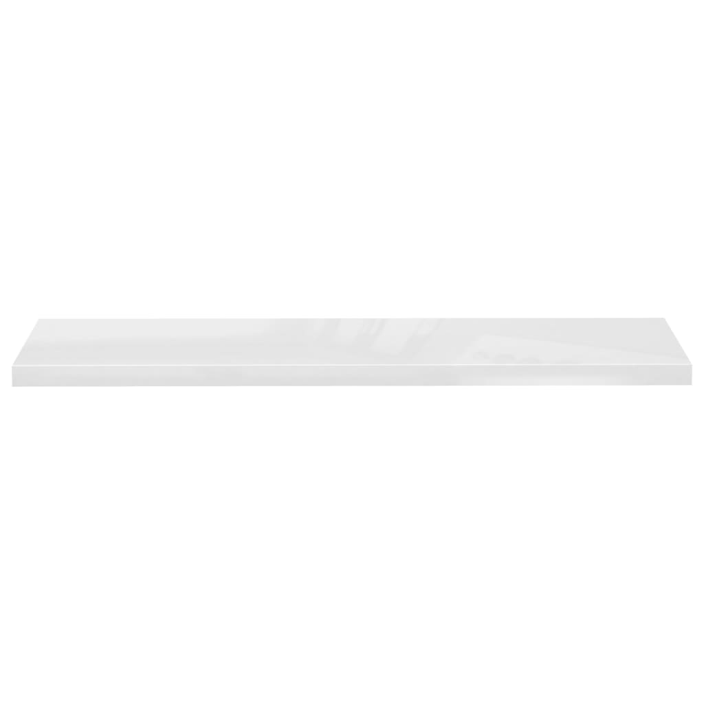 vidaXL Plávajúca nástenná polica, lesklá biela 120x23,5x3,8 cm, MDF