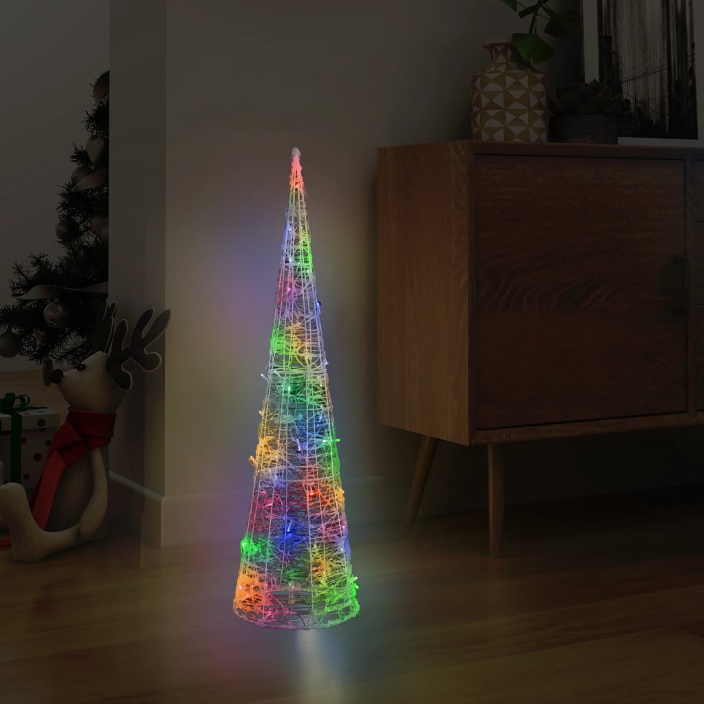 vidaXL Akrylové dekoratívne pyramídové LED svetlo kužeľ farebné 90 cm