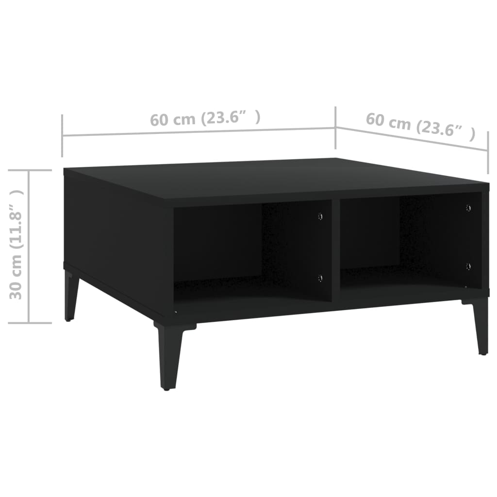 vidaXL Konferenčný stolík čierny 60x60x30 cm drevotrieska