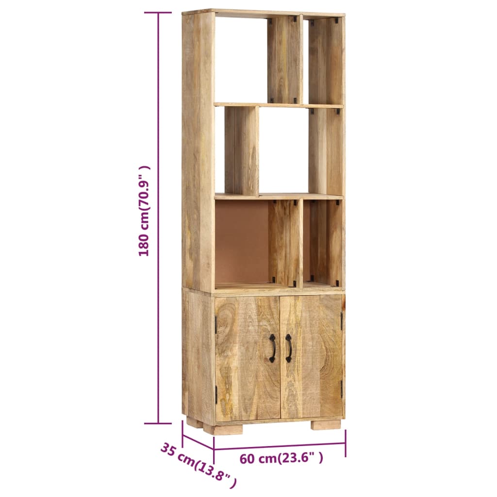 vidaXL Knižnica z mangovníkového dreva 60x35x180 cm