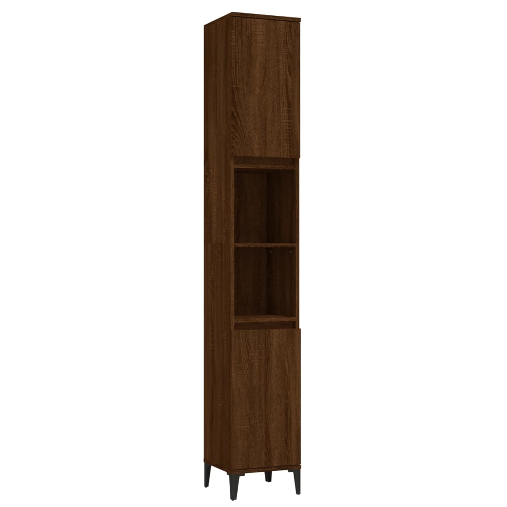 vidaXL 3-dielna sada kúpeľňového nábytku hnedý dub spracované drevo